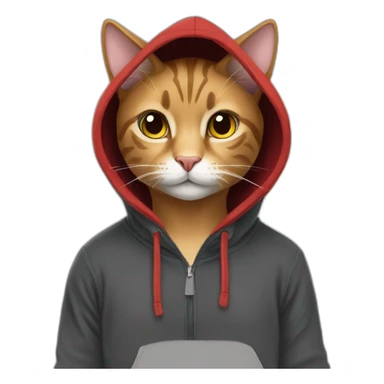 a cat wearing 🇵🇸 hoodie sticker