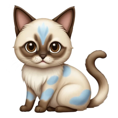 
Siamese cat: long hair fur sticker