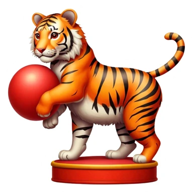 Vintage circus tiger on ball sticker