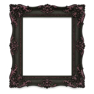 black and pink ornate picture frame sticker