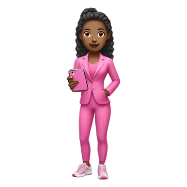 Gym girl with a Pink suit and Pink iPhone  sticker