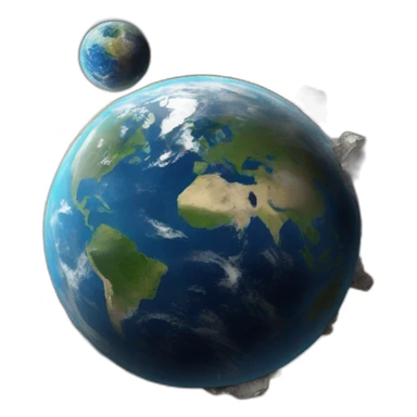 Earth surrounded by a ring of debris from the moon after it was hit by a meteor sticker