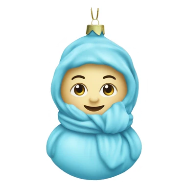 Baby blue Christmas tree ornaments  sticker