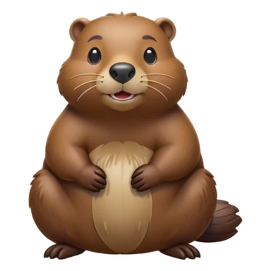 cinematic-beaver-realistic-full-body-on-all-fours-emoji,-plump-and-relaxed-body-soaking-in-the-warm-sun,-short-brown-fur-slightly-ruffled,-head-tilted-dramatically,-calm-expressive-eyes-exuding-serene-wisdom,-simplified-yet-realistic head tilted confidently staring at the camera in a comical way sticker