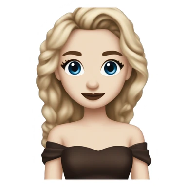 sabrina carpenter with a strapless dark blue dress with an espresso in hand sticker