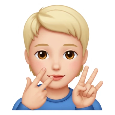 blushing with fingers sticker