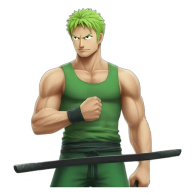 RORONOA ZORO CON PESAS DEL GYM sticker