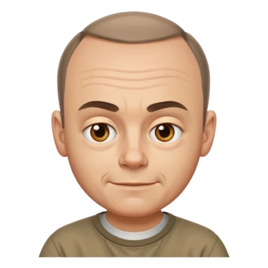 Carl from Sling Blade, serious face, apple style emoji sticker