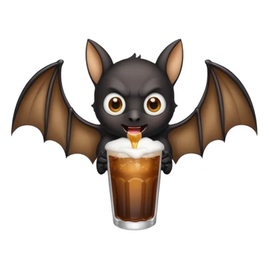 black bat drinkig sprite sticker