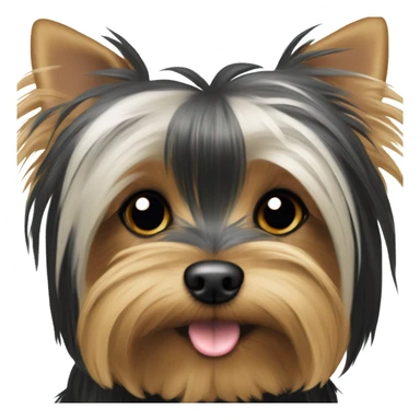 yorkie parti white black sticker