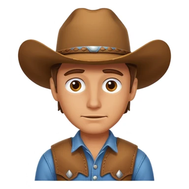 Cowboy man shy sticker