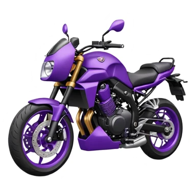Créer un emoji copiable sur mon système iOS avec une moto mt07 noir mate nacré violet foncée. Mets une nuance intense de le violet foncée et le style de la mt07 doit être en roadster  sticker