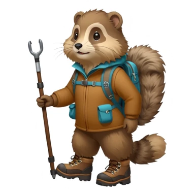 marmotte avec souliers de marche sticker