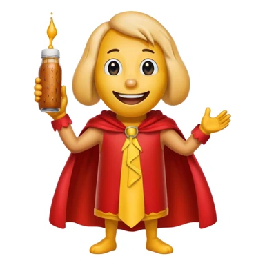 hot dog wearing a red cape sticker