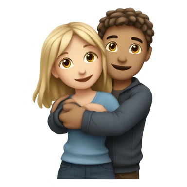 Girl hug a boy friend european bold sticker