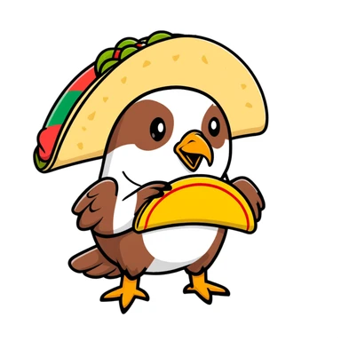 Mexican flag with eagle holding a taco instead of a snake sticker