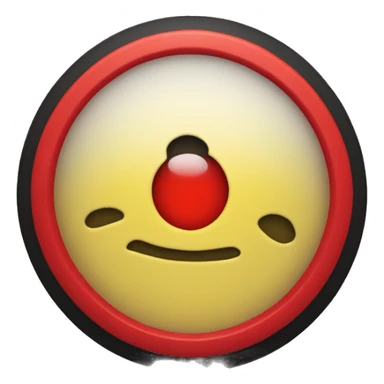 A wavy black and red rectangle with a medium sized yellow circle in the middle sticker