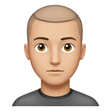 man with buzzcut sticker