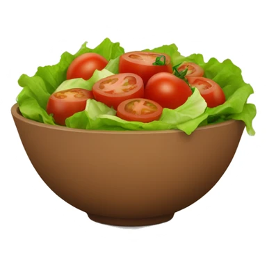 Salad with tomatoes and lettuce in a brown bowl  sticker