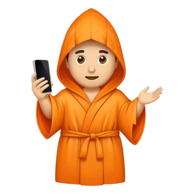 a mobile Phone covered in a orange robe sticker