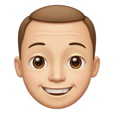 Funny caricature style cartoon, big head small body, happy face sticker