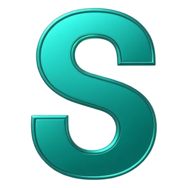 Create a custom emoji badge featuring a stylized, glossy letter “S”. Use the Platinum rank style from League of Legends: teal-green metallics, reflective surfaces, and a futuristic elegant frame. Vibrant and high readability.
 sticker
