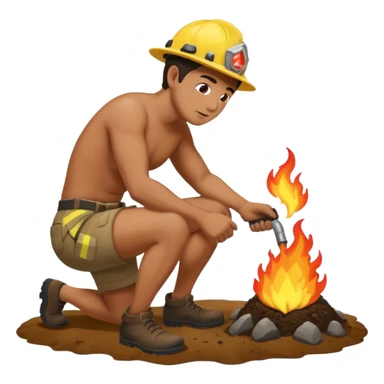 Man trying to get the fire off while rubbing his butt in the tracks sticker