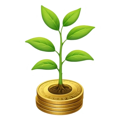 plant sprouting from a coin sticker