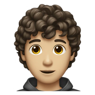 brunette boy with cassette sticker