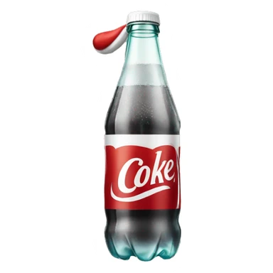 Diet coke bottle wearing a santa hat sticker