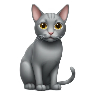 grey cat with huge mouse sticker