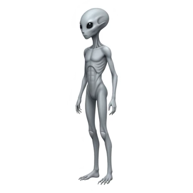 fullbody humanoid gray alien direct sideview sticker