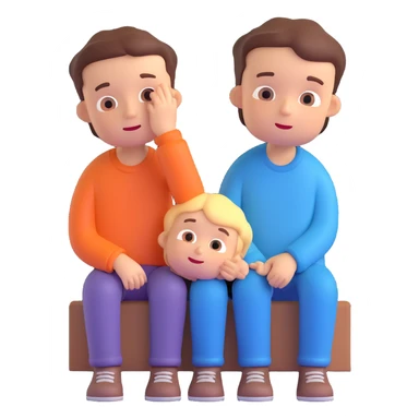 sad boy and happy sticker