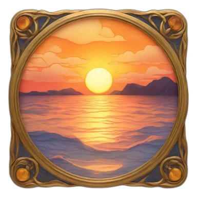 sunset,-art-nouveau sticker