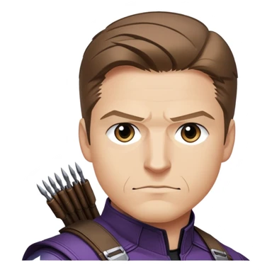 hawkeye clint barton portrait marvel, brown hair from captain america: civil war sticker