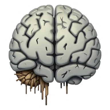 A rotting brain sticker