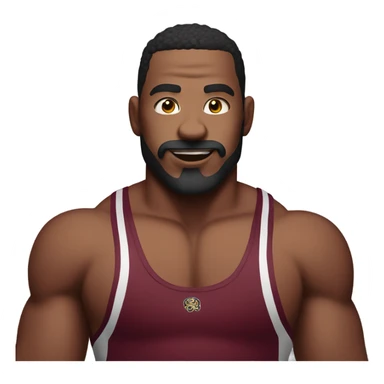 Wrestler with maroon singlet sticker