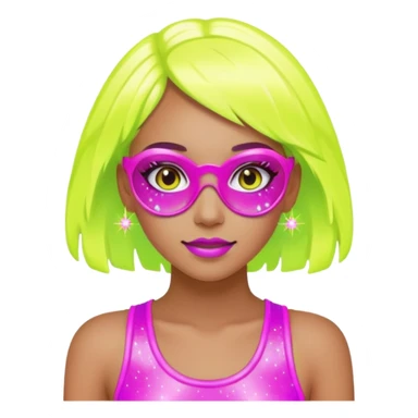 Rave girl with sparkles sticker