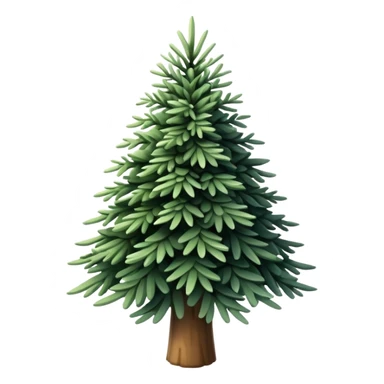 actual white fir Christmas tree, isolated sticker