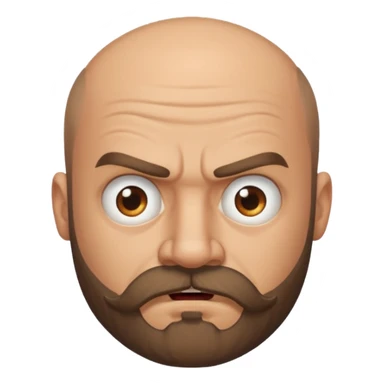 sñor calvo con barba y bigote y cara de enfadado sticker