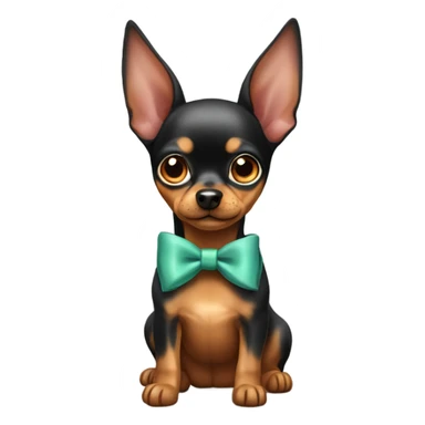 Cute minpin dog with bow on it  sticker