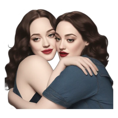 Kat dennings hugs Elizabeth gillies sticker
