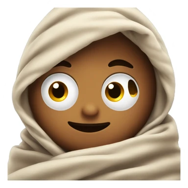 Cute, cosy emoji face with blanket  sticker