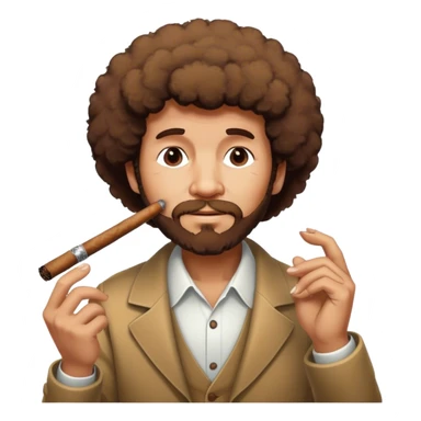 Bob Ross smoking a cigar sticker