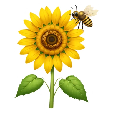 A sunflower with bees around sticker