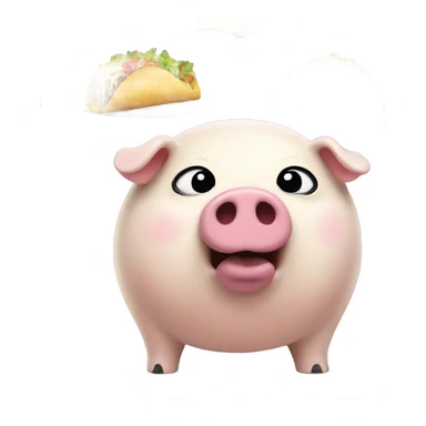 Fat pig eating taco bell sticker