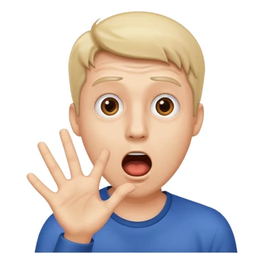 wow man shocked facial expression with hand sticker