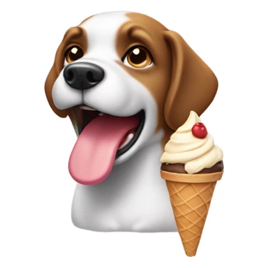 Dog with an ice cream cone sticker