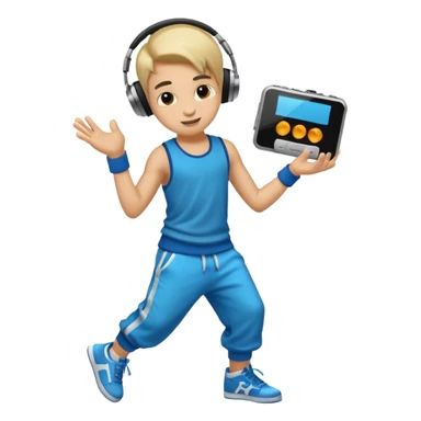 street dancer boy with music player sticker