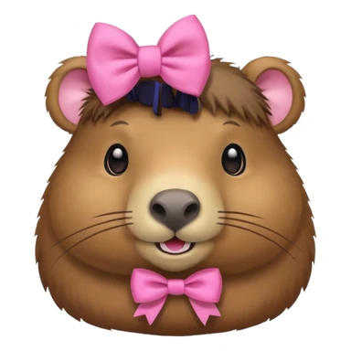 Capybara with pink bow sticker